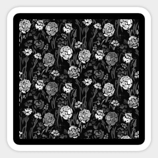 Black and White Watercolor Carnation Sticker